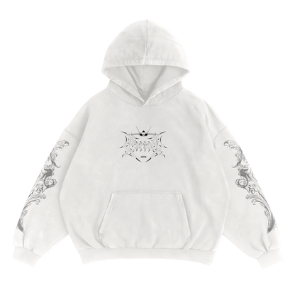 LIMITED - F-22 RAPTOR x WHITE MONSTER HOODIE - WHITE