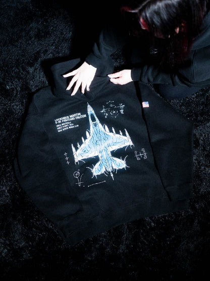LIMITED - F-16 FIGHTING FALCON CHROMA HOODIE - GHOST