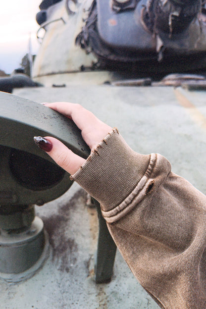 A-10 THUNDERBOLT II "WARTHOG" WASHED HOODIE - DESERT BROWN