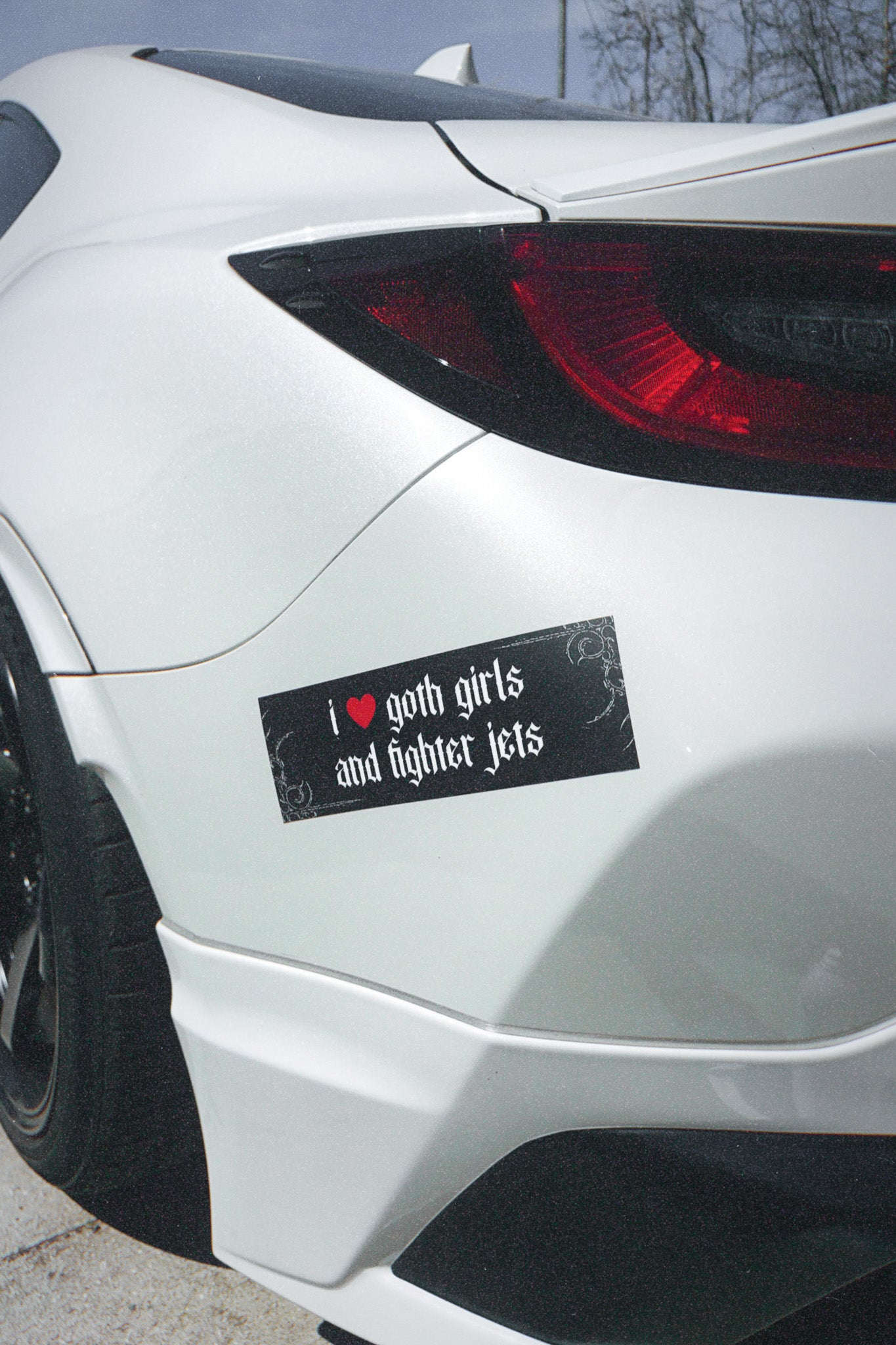 I ♡ GOTH GIRLS AND FIGHTER JETS STICKER
