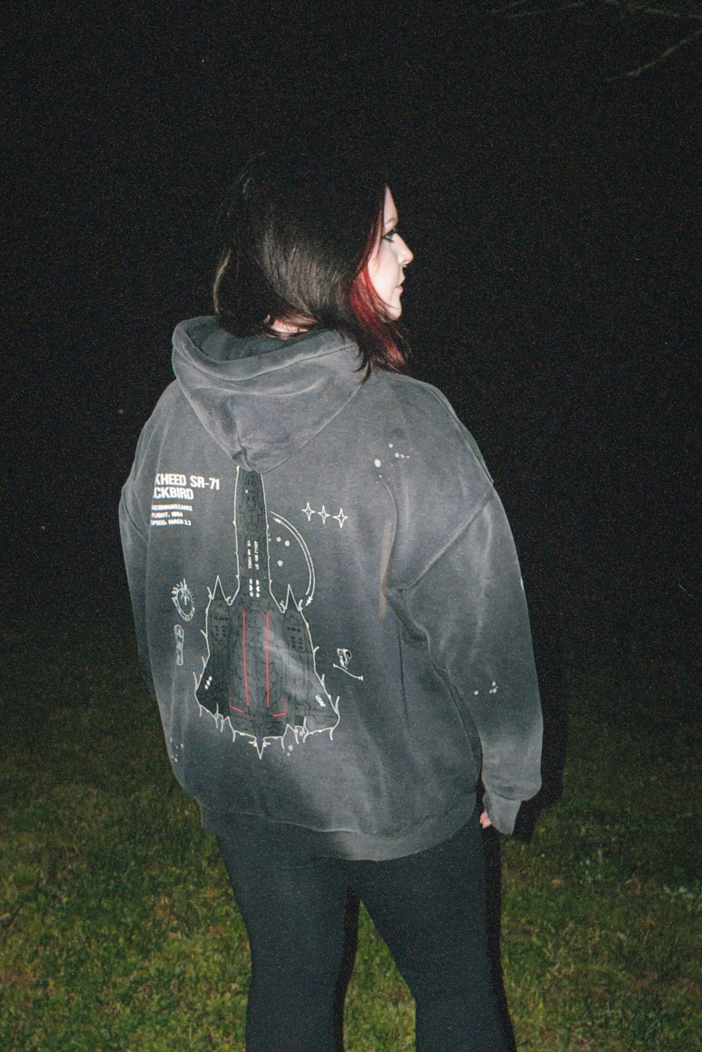 LIMITED - SR-71 BLACKBIRD CHROMA FRAYED HOODIE