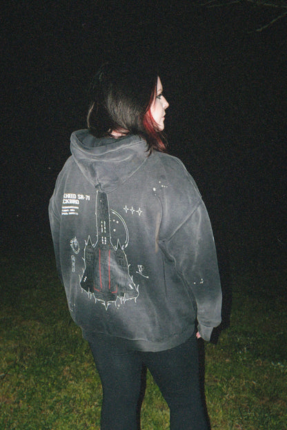 LIMITED - SR-71 BLACKBIRD CHROMA FRAYED HOODIE