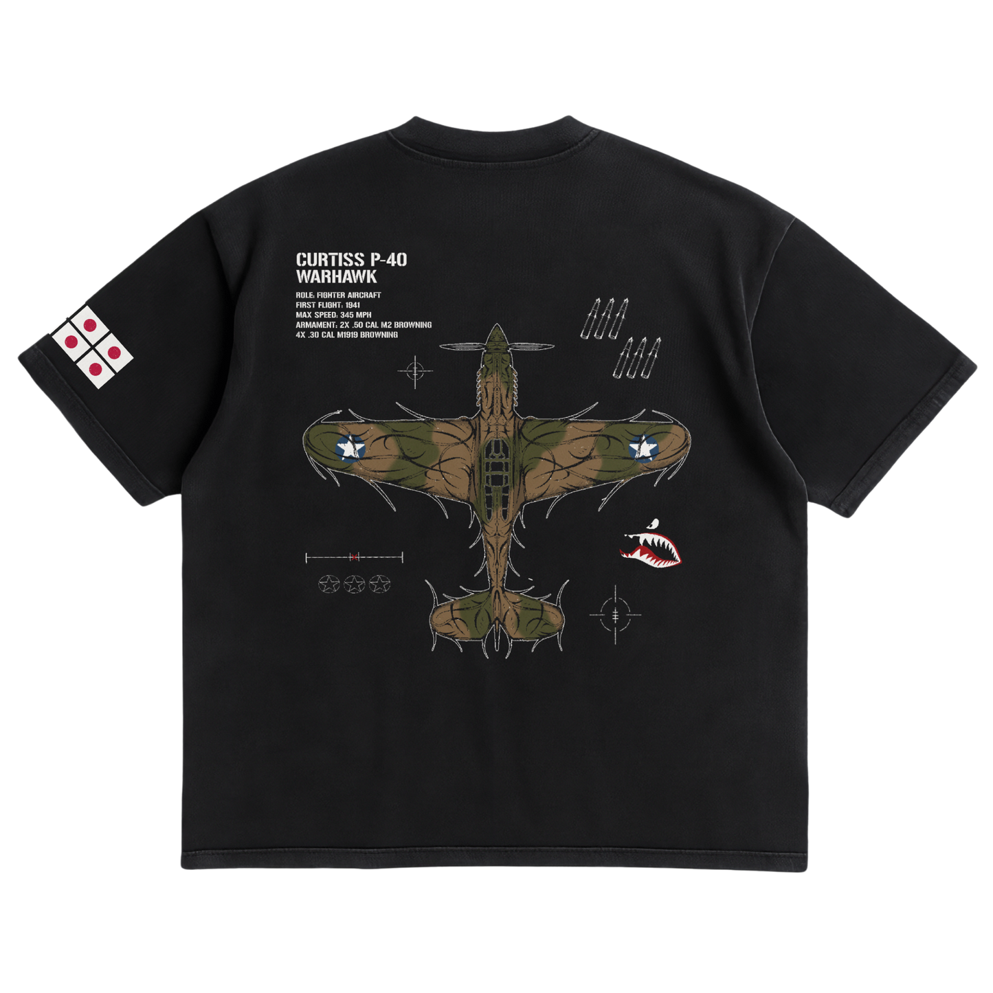 LIMITED - P-40 WARHAWK BLACK SHIRT - HERITAGE CAMO