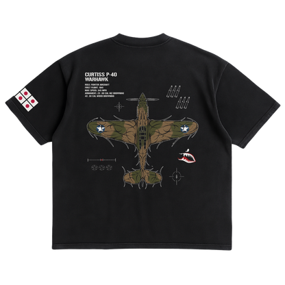 LIMITED - P-40 WARHAWK BLACK SHIRT - HERITAGE CAMO