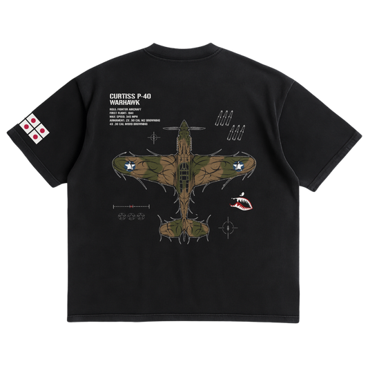 LIMITED - P-40 WARHAWK BLACK SHIRT - HERITAGE CAMO
