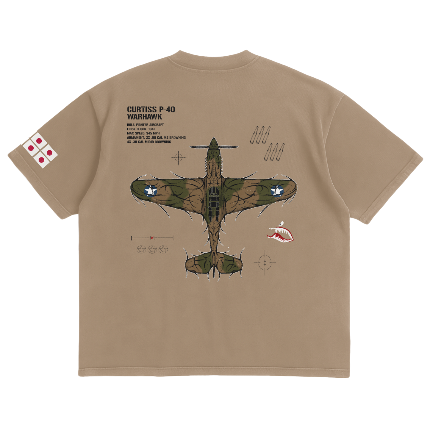 LIMITED - P-40 WARHAWK TAN SHIRT - HERITAGE CAMO