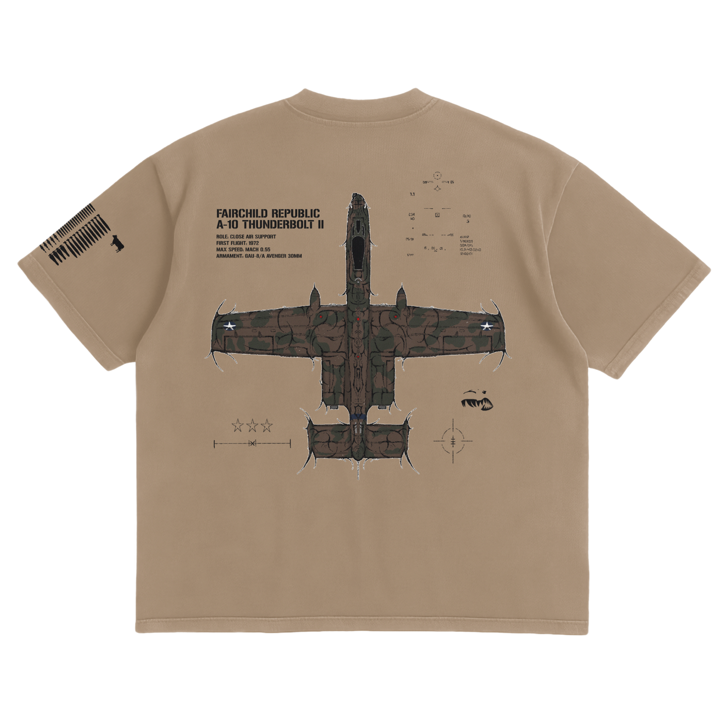 LIMITED - A-10 THUNDERBOLT II "WARTHOG" TAN SHIRT - HERITAGE CAMO