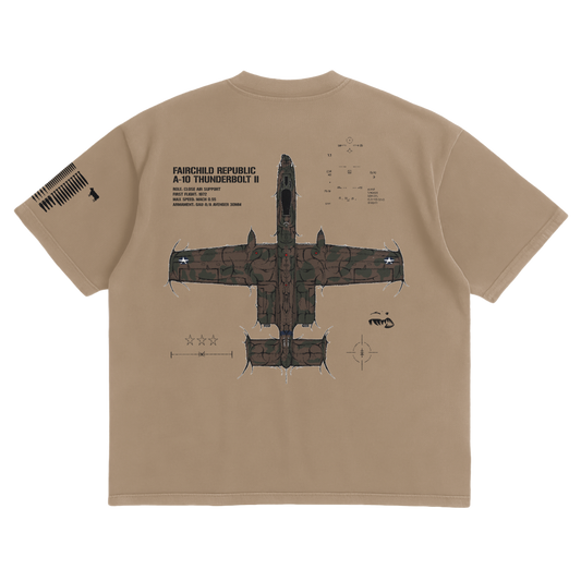 LIMITED - A-10 THUNDERBOLT II "WARTHOG" TAN SHIRT - HERITAGE CAMO