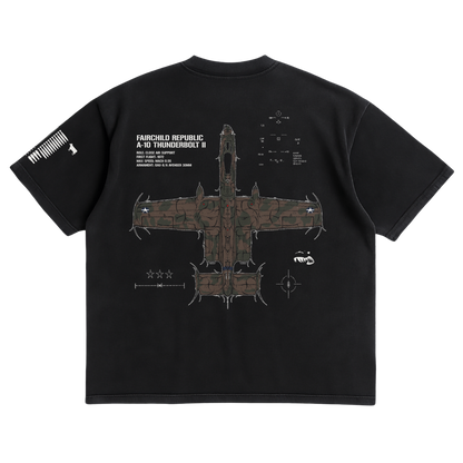 LIMITED - A-10 THUNDERBOLT II "WARTHOG" BLACK SHIRT - HERITAGE CAMO
