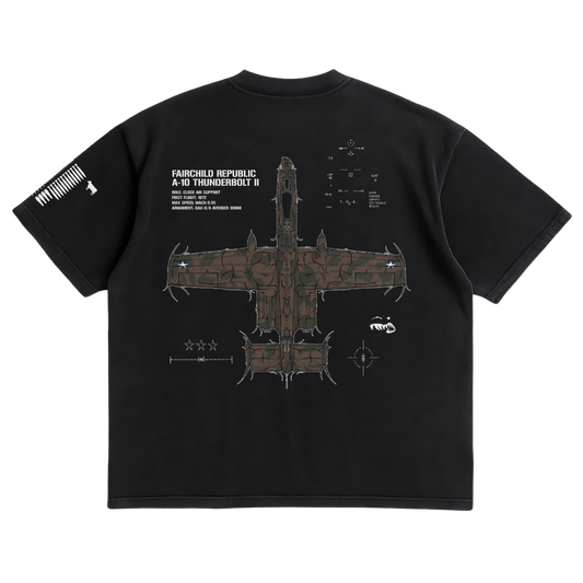LIMITED - A-10 THUNDERBOLT II "WARTHOG" BLACK SHIRT - HERITAGE CAMO