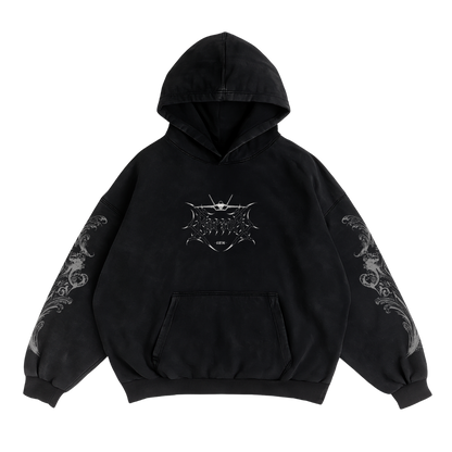 LIMITED - F-22 RAPTOR x WHITE MONSTER HOODIE - BLACK