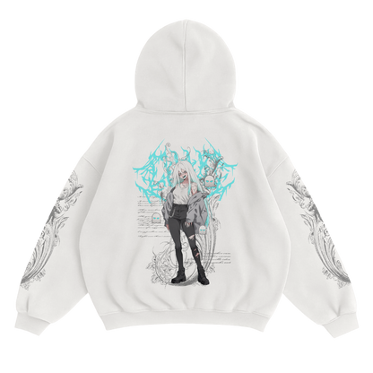 WHITE MONSTER WAIFU HOODIE - WHITE