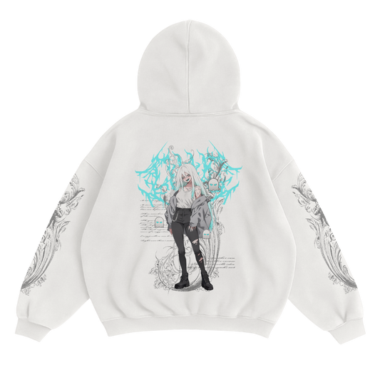 WHITE MONSTER WAIFU HOODIE - WHITE
