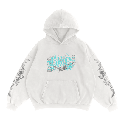 WHITE MONSTER WAIFU HOODIE - WHITE