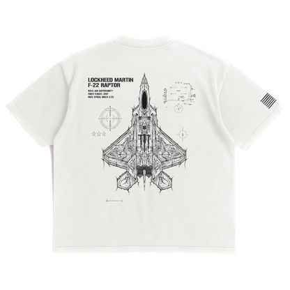 LIMITED - F-22 RAPTOR x WHITE MONSTER SHIRT - WHITE