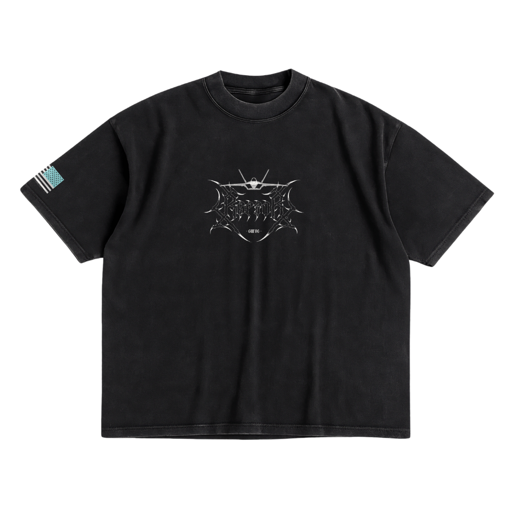 LIMITED - F-22 RAPTOR x WHITE MONSTER SHIRT - BLACK