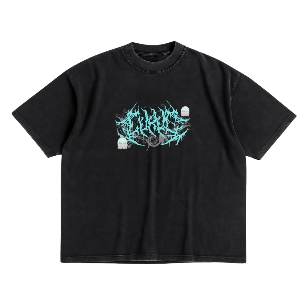 WHITE MONSTER WAIFU SHIRT - BLACK
