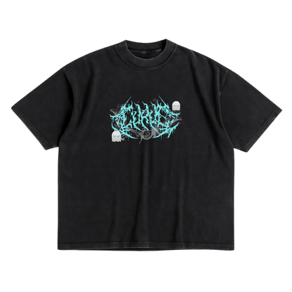 WHITE MONSTER WAIFU SHIRT - BLACK
