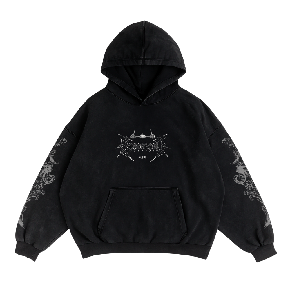 LIMITED - SR-71 BLACKBIRD x WHITE MONSTER HOODIE - BLACK