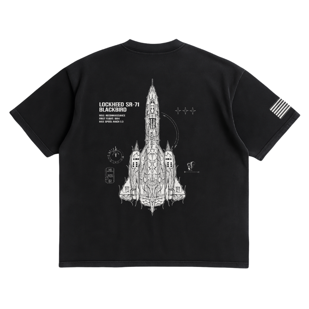 LIMITED - SR-71 BLACKBIRD  x WHITE MONSTER SHIRT - BLACK