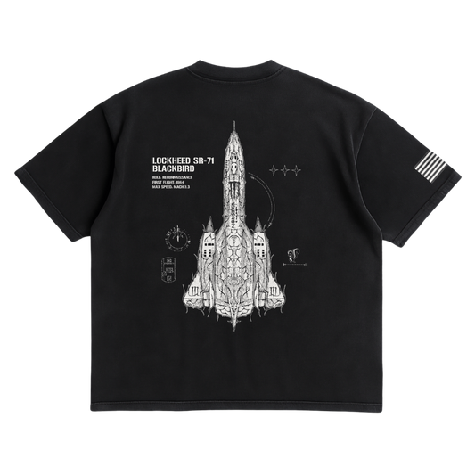 LIMITED - SR-71 BLACKBIRD  x WHITE MONSTER SHIRT - BLACK