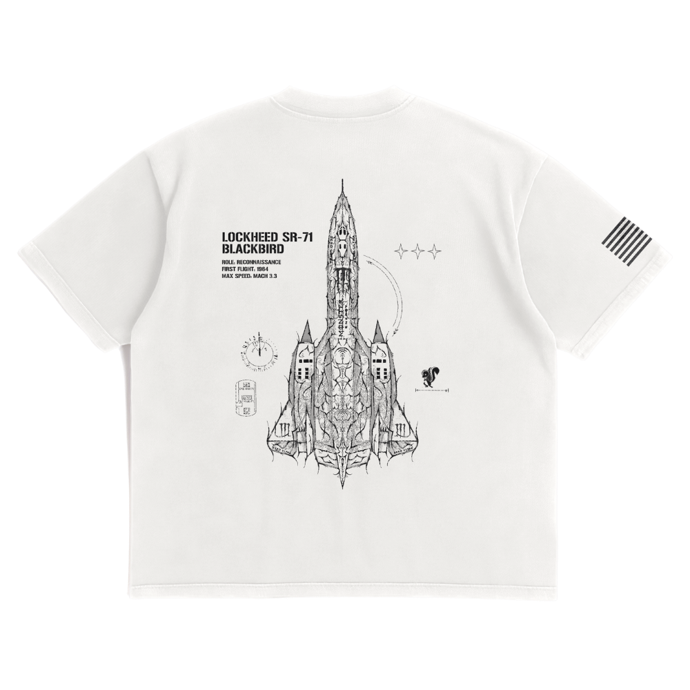 LIMITED - SR-71 BLACKBIRD x WHITE MONSTER SHIRT - WHITE