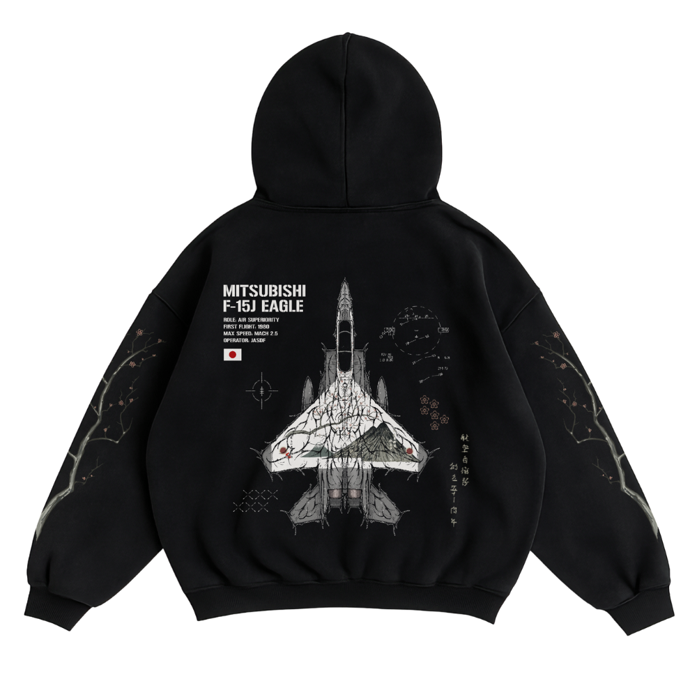 LIMITED - F-15J EAGLE FUJI HOODIE - BLACK