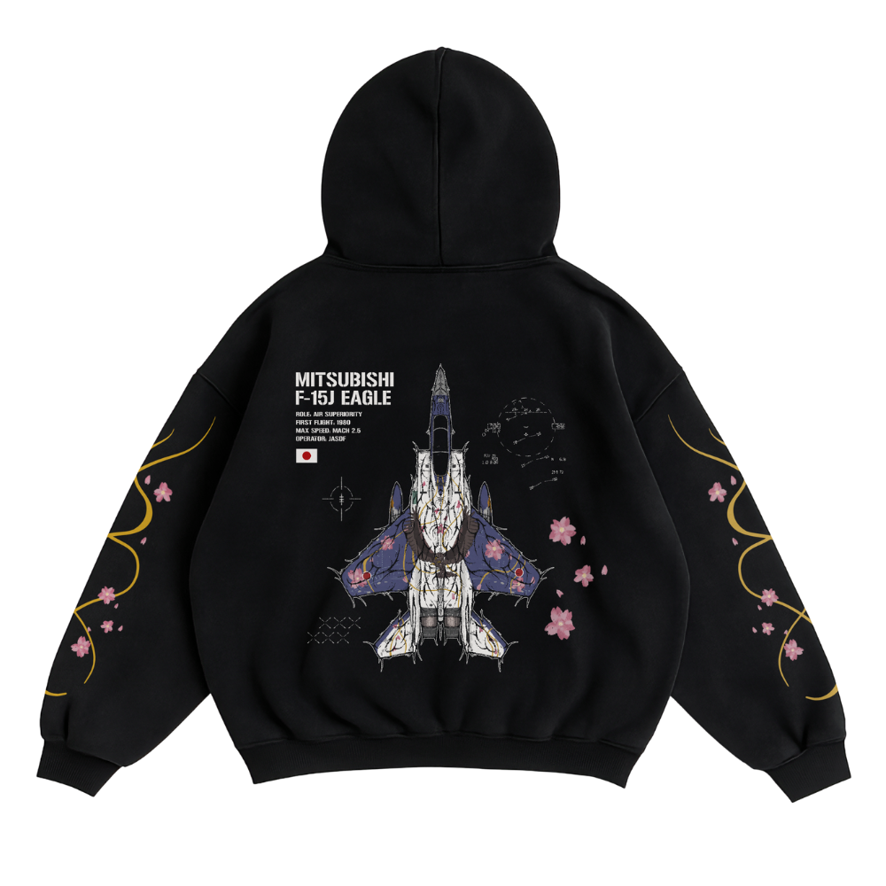 LIMITED - F-15J EAGLE WINGS HOODIE - BLACK