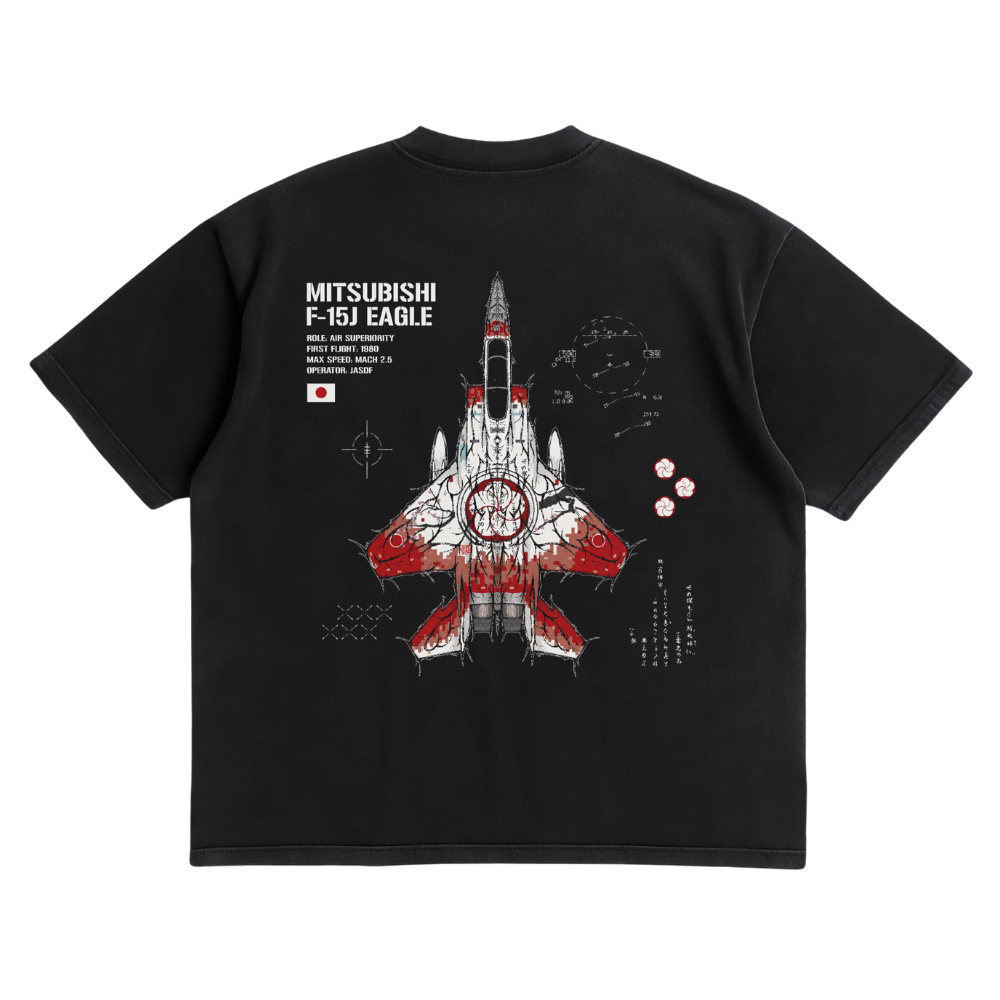 LIMITED - F-15J EAGLE DIGITAL CHERRY SHIRT - BLACK