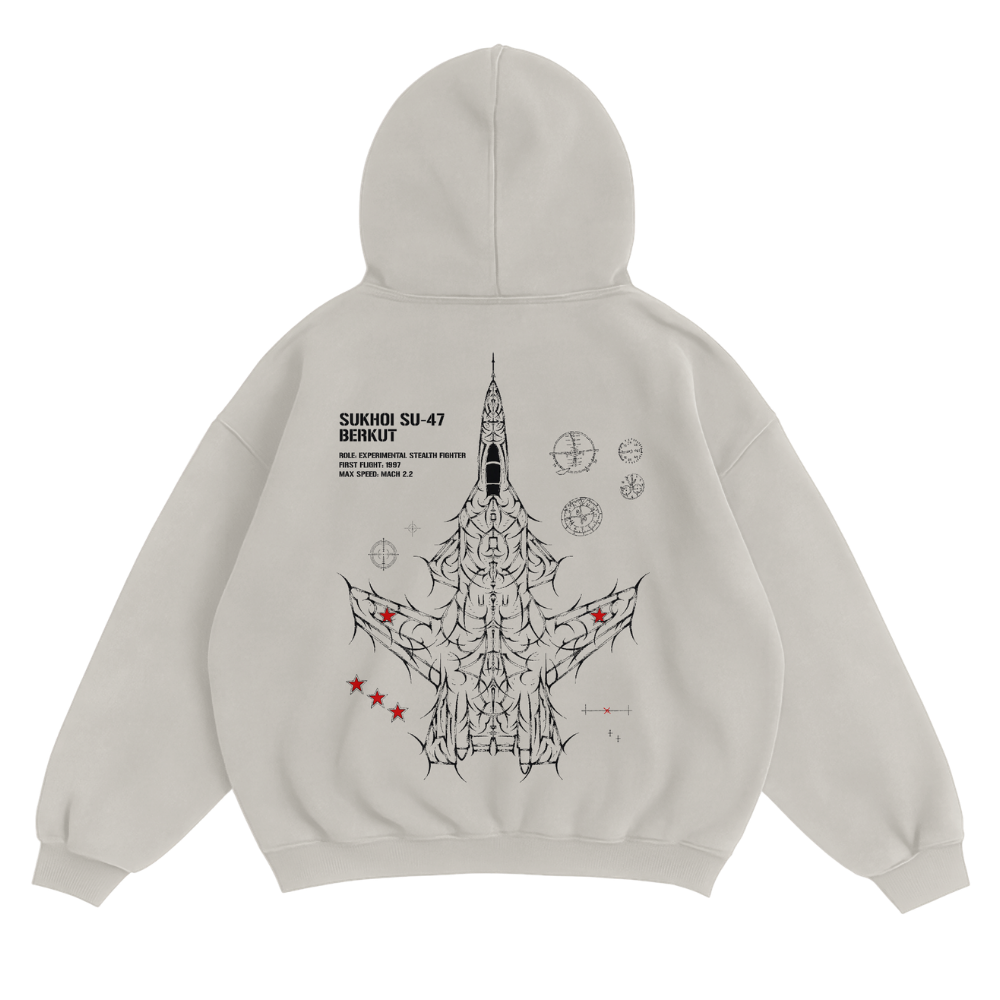 SU-47 BERKUT WASHED HOODIE - CREAM