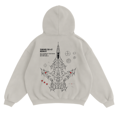 SU-47 BERKUT WASHED HOODIE - CREAM