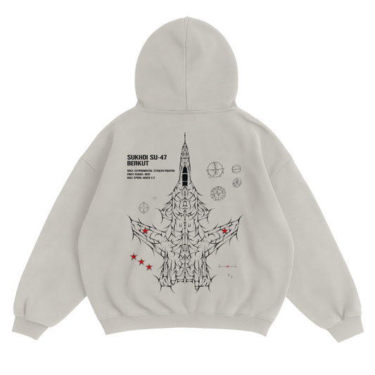 SU-47 BERKUT WASHED HOODIE - CREAM