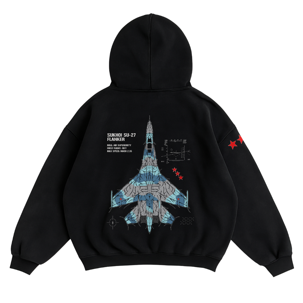 LIMITED - SU-27 FLANKER CHROMA HOODIE - SOVIET BLUE