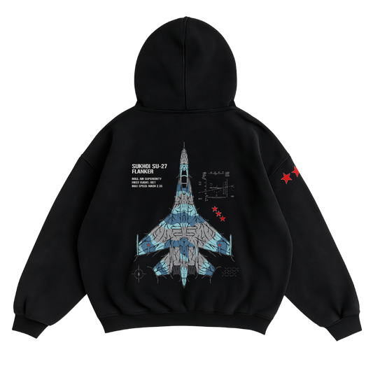 LIMITED - SU-27 FLANKER CHROMA HOODIE - SOVIET BLUE