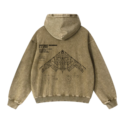 B-2 SPIRIT WASHED HOODIE - DESERT BROWN