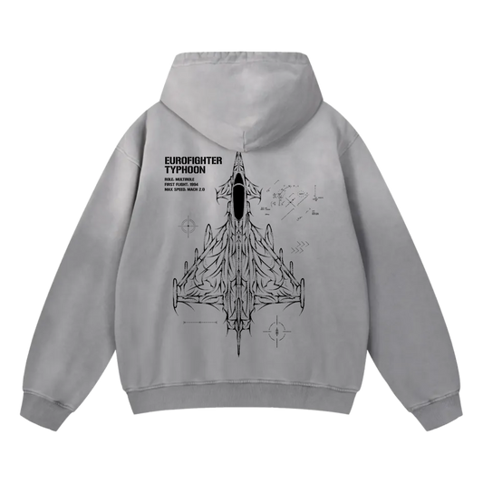 EUROFIGHTER TYPHOON FADED HOODIE - ASH