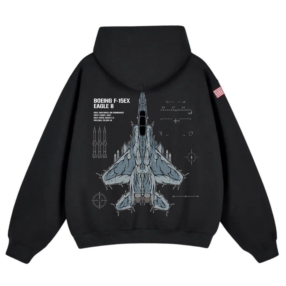 LIMITED - F-15EX EAGLE II CHROMA HOODIE - STEEL
