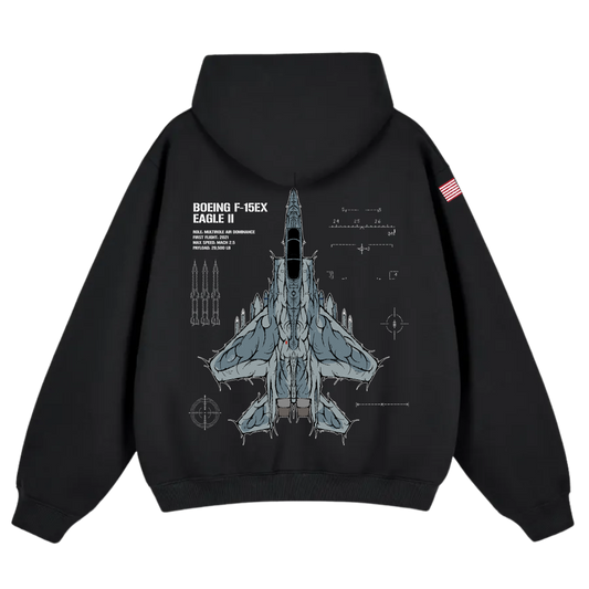 LIMITED - F-15EX EAGLE II CHROMA HOODIE - STEEL