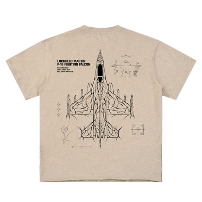 F-16 FIGHTING FALCON T-SHIRT - KHAKI