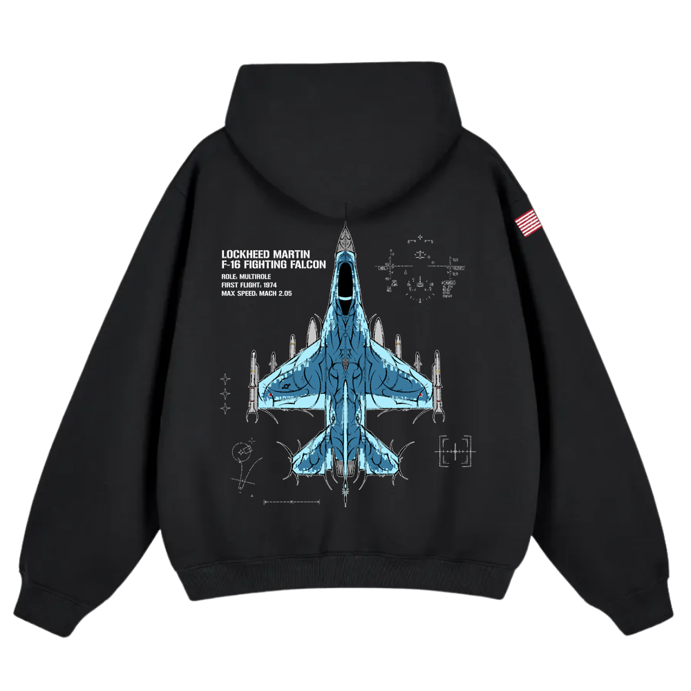 LIMITED - F-16 FIGHTING FALCON CHROMA HOODIE - GHOST