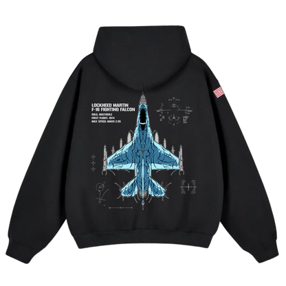 LIMITED - F-16 FIGHTING FALCON CHROMA HOODIE - GHOST