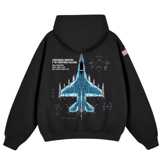 LIMITED - F-16 FIGHTING FALCON CHROMA HOODIE - GHOST