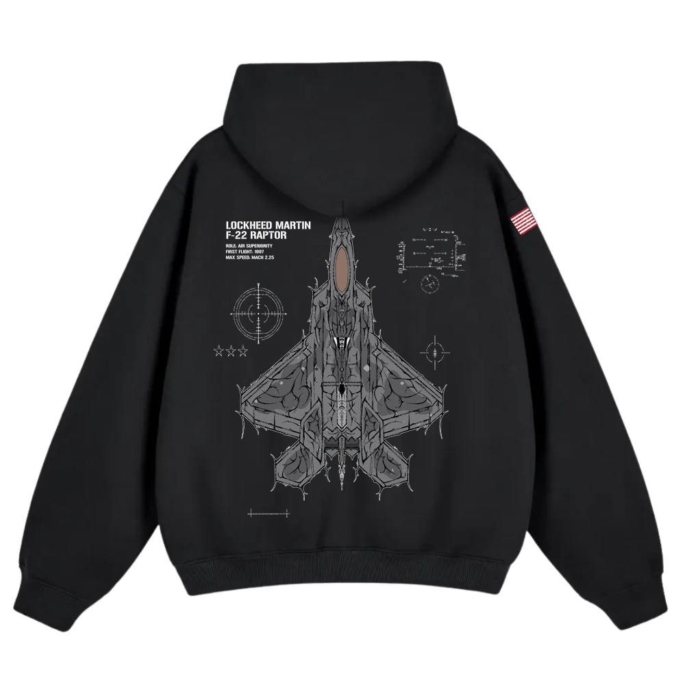LIMITED - F-22 RAPTOR CHROMA HOODIE - SHADOW
