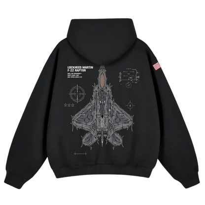LIMITED - F-22 RAPTOR CHROMA HOODIE - SHADOW