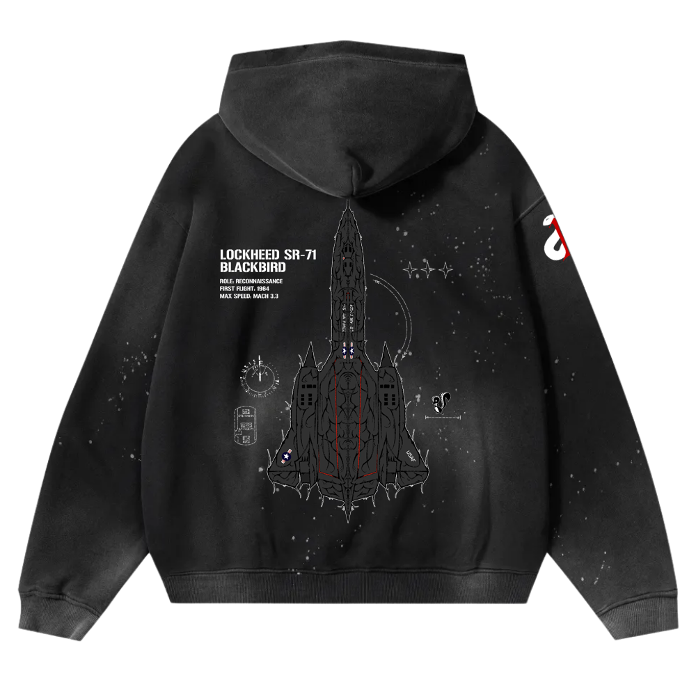 LIMITED - SR-71 BLACKBIRD CHROMA FRAYED HOODIE