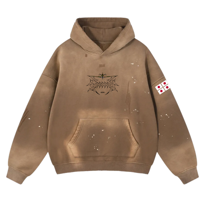 LIMITED - P-40 WARHAWK TAN FRAYED HOODIE - HERITAGE CAMO