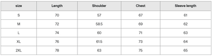 Desert tan hoodie size guide with measurements for length, shoulder, chest, and sleeve in cm.
