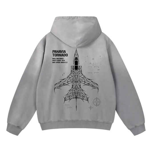 PANAVIA TORNADO FADED HOODIE - ASH